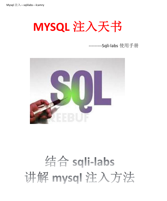 MYSQL注入天书-sqlilabs