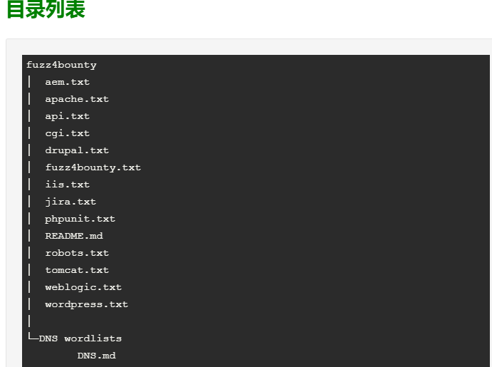 fuzz4bounty漏洞赏金猎人优秀字典列表