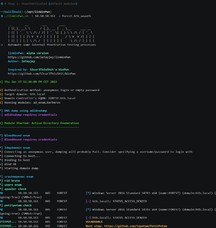 linWinPwn–Active Directory漏描